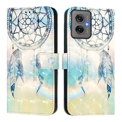 Motorola Moto G55 Leather Flip Phone Case with 3D Painted Design, Card Holder, Wallet & Stand Function - Durable Protection & Easy Access