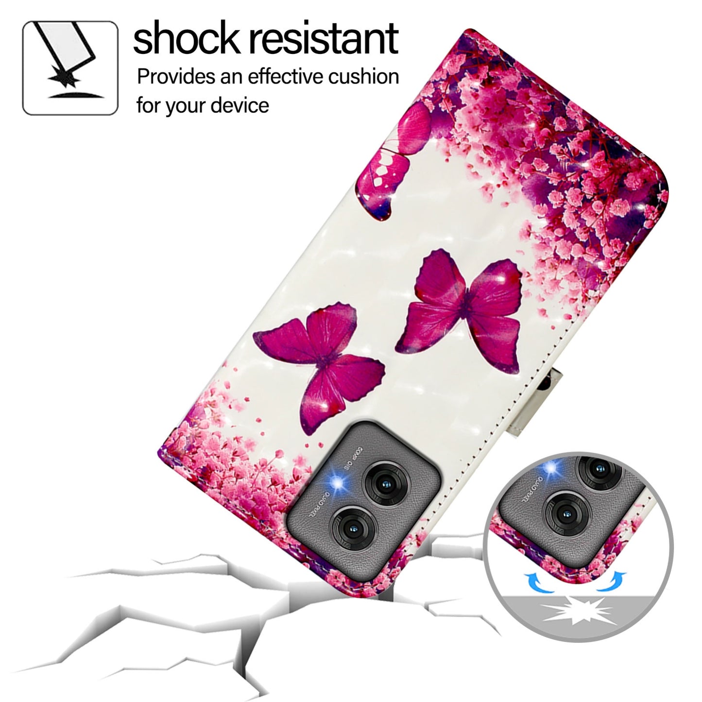 Motorola Moto G55 Leather Flip Phone Case with 3D Painted Design, Card Holder, Wallet & Stand Function - Durable Protection & Easy Access