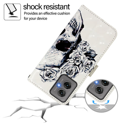 Motorola Moto G55 Leather Flip Phone Case with 3D Painted Design, Card Holder, Wallet & Stand Function - Durable Protection & Easy Access