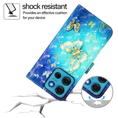 Motorola Moto G75 5G Leather Flip Phone Case with 3D Painted Design, Card Holder, Wallet & Stand Function - Durable Protection & Easy Access