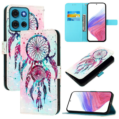Motorola Moto G75 5G Leather Flip Phone Case with 3D Painted Design, Card Holder, Wallet & Stand Function - Durable Protection & Easy Access
