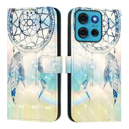 Motorola Moto G75 5G Leather Flip Phone Case with 3D Painted Design, Card Holder, Wallet & Stand Function - Durable Protection & Easy Access