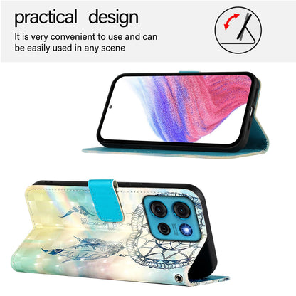 Motorola Moto G75 5G Leather Flip Phone Case with 3D Painted Design, Card Holder, Wallet & Stand Function - Durable Protection & Easy Access