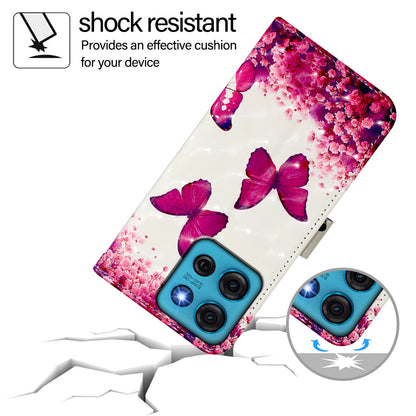 Motorola Moto G75 5G Leather Flip Phone Case with 3D Painted Design, Card Holder, Wallet & Stand Function - Durable Protection & Easy Access