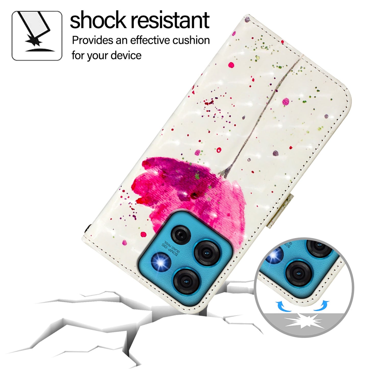 Motorola Moto G75 5G Leather Flip Phone Case with 3D Painted Design, Card Holder, Wallet & Stand Function - Durable Protection & Easy Access