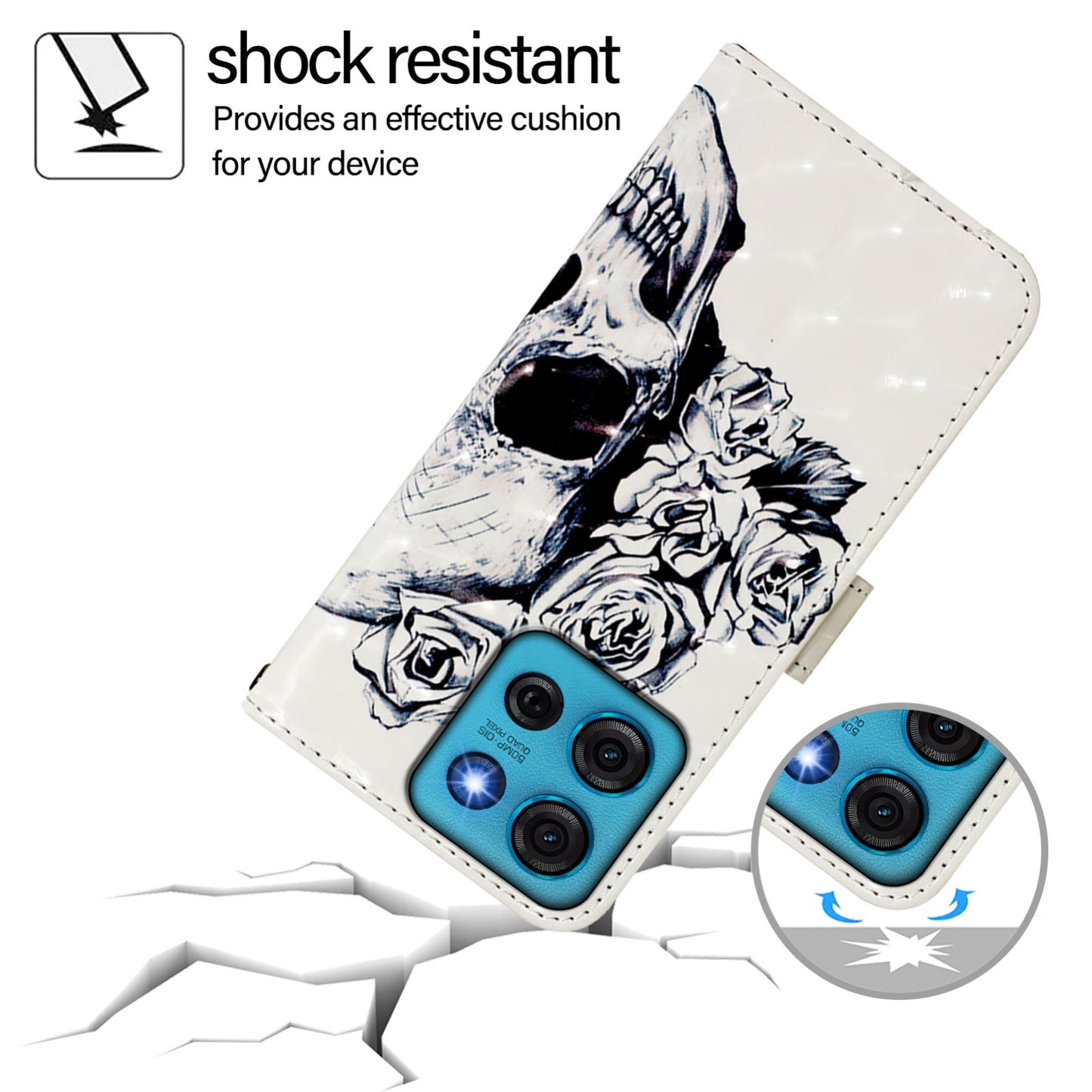 Motorola Moto G75 5G Leather Flip Phone Case with 3D Painted Design, Card Holder, Wallet & Stand Function - Durable Protection & Easy Access