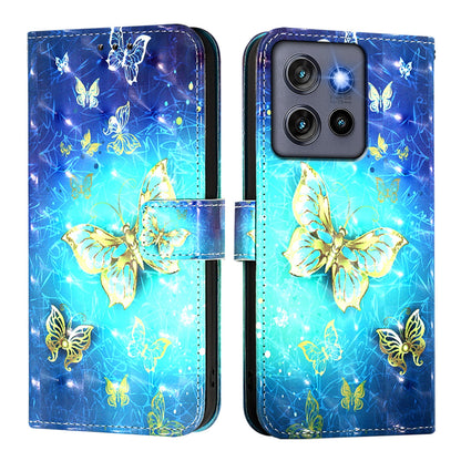 Motorola Edge 50 Neo Leather Flip Phone Case with 3D Painted Design, Card Holder, Wallet & Stand Function - Durable Protection & Easy Access