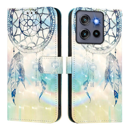 Motorola Edge 50 Neo Leather Flip Phone Case with 3D Painted Design, Card Holder, Wallet & Stand Function - Durable Protection & Easy Access