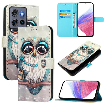 Motorola Edge 50 Neo Leather Flip Phone Case with 3D Painted Design, Card Holder, Wallet & Stand Function - Durable Protection & Easy Access