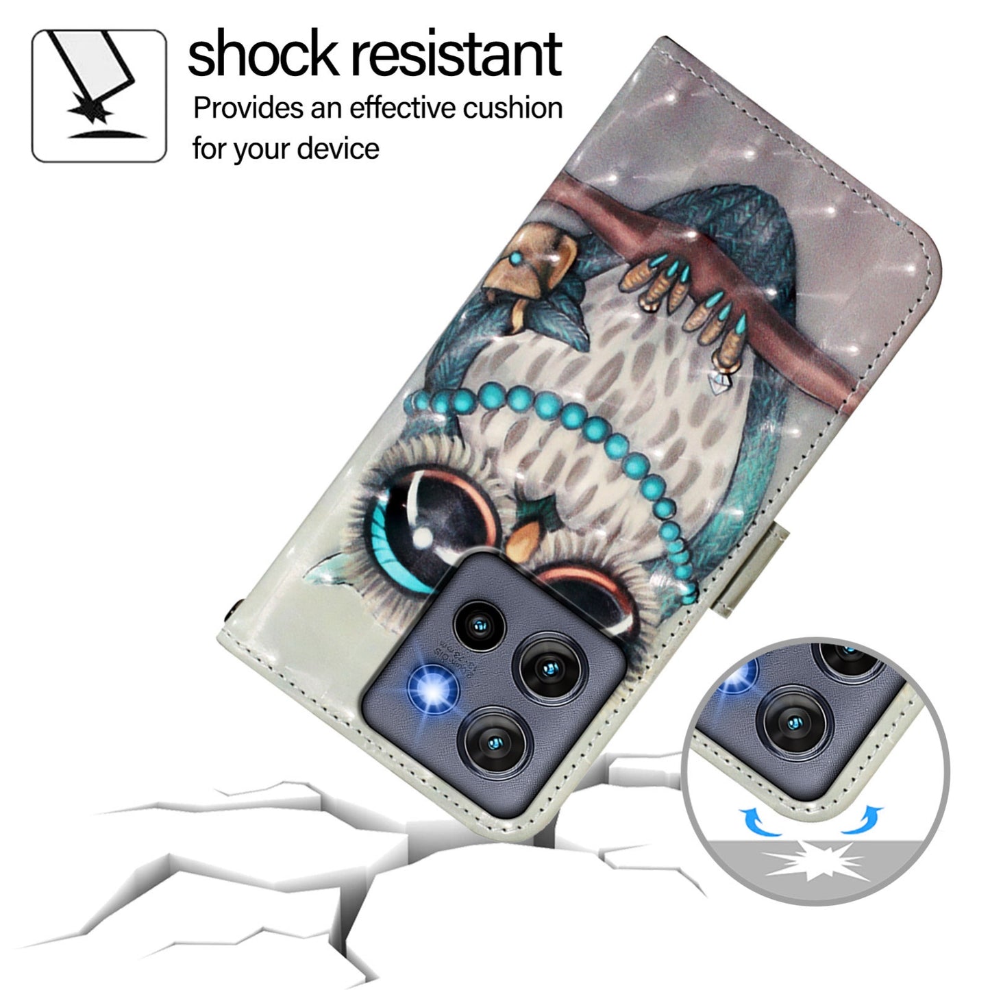 Motorola Edge 50 Neo Leather Flip Phone Case with 3D Painted Design, Card Holder, Wallet & Stand Function - Durable Protection & Easy Access