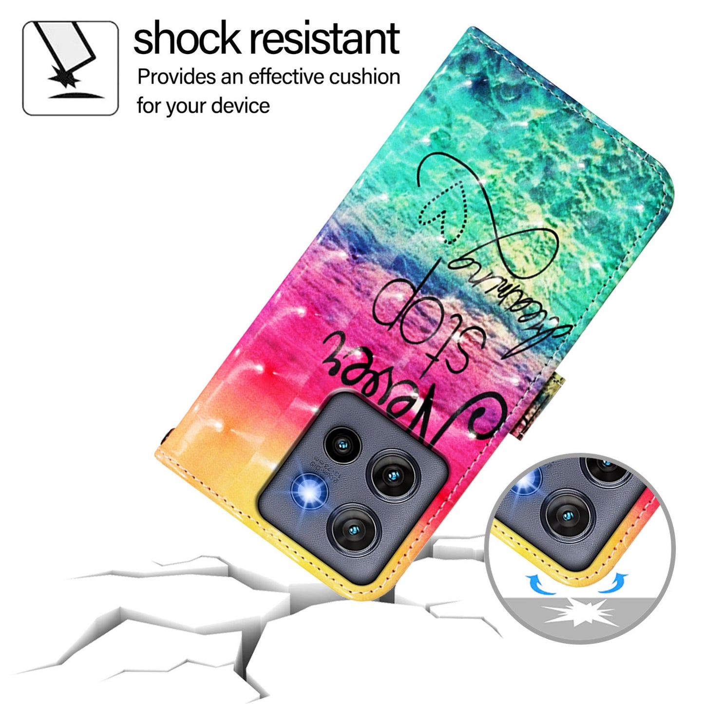 Motorola Edge 50 Neo Leather Flip Phone Case with 3D Painted Design, Card Holder, Wallet & Stand Function - Durable Protection & Easy Access