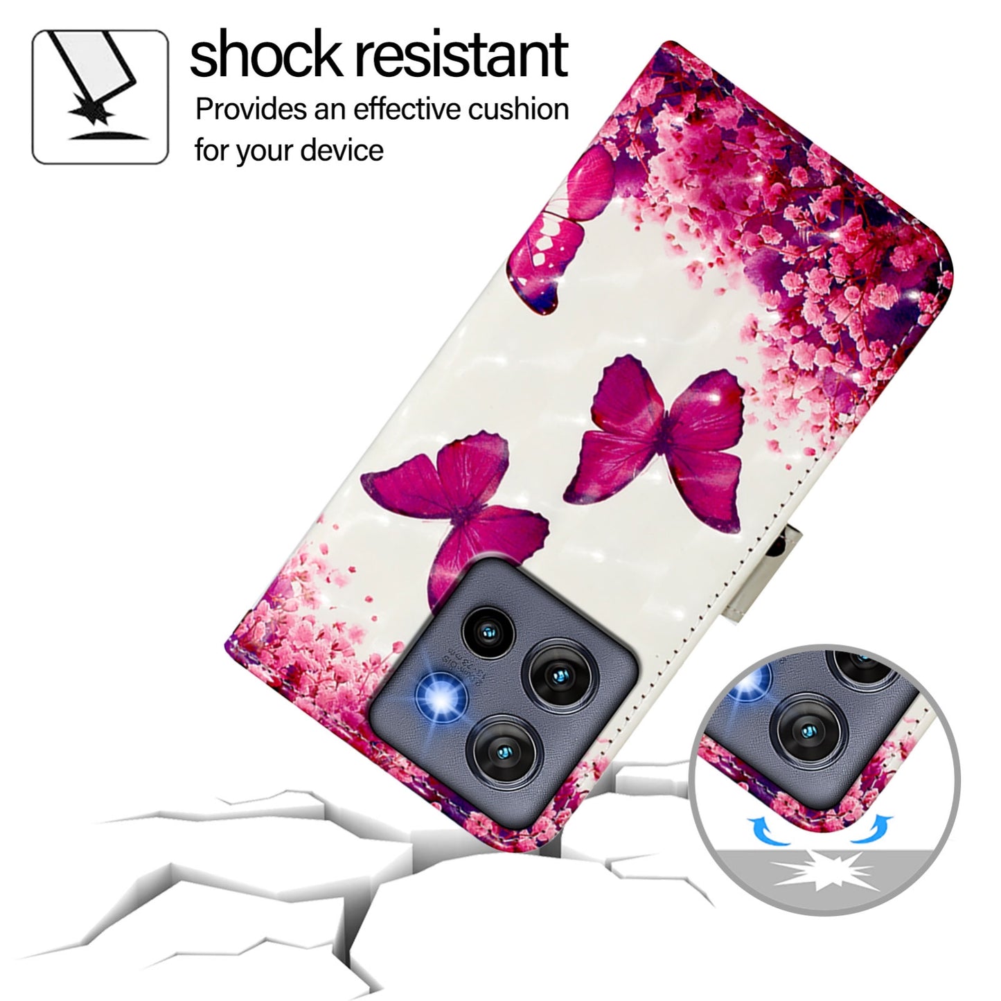 Motorola Edge 50 Neo Leather Flip Phone Case with 3D Painted Design, Card Holder, Wallet & Stand Function - Durable Protection & Easy Access