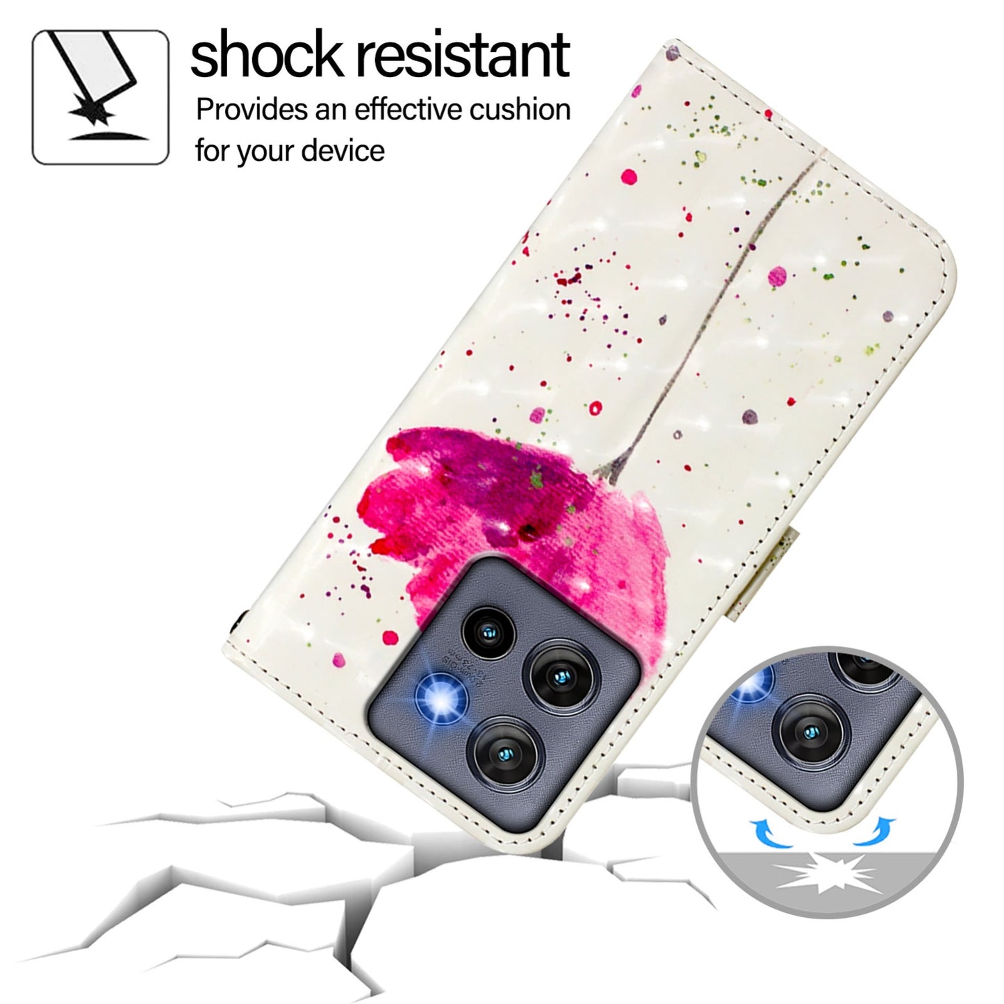 Motorola Edge 50 Neo Leather Flip Phone Case with 3D Painted Design, Card Holder, Wallet & Stand Function - Durable Protection & Easy Access