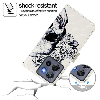 Motorola Edge 50 Neo Leather Flip Phone Case with 3D Painted Design, Card Holder, Wallet & Stand Function - Durable Protection & Easy Access