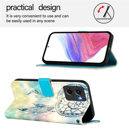 Motorola Moto G05 Leather Flip Phone Case with 3D Painted Design, Card Holder, Wallet & Stand Function - Durable Protection & Easy Access