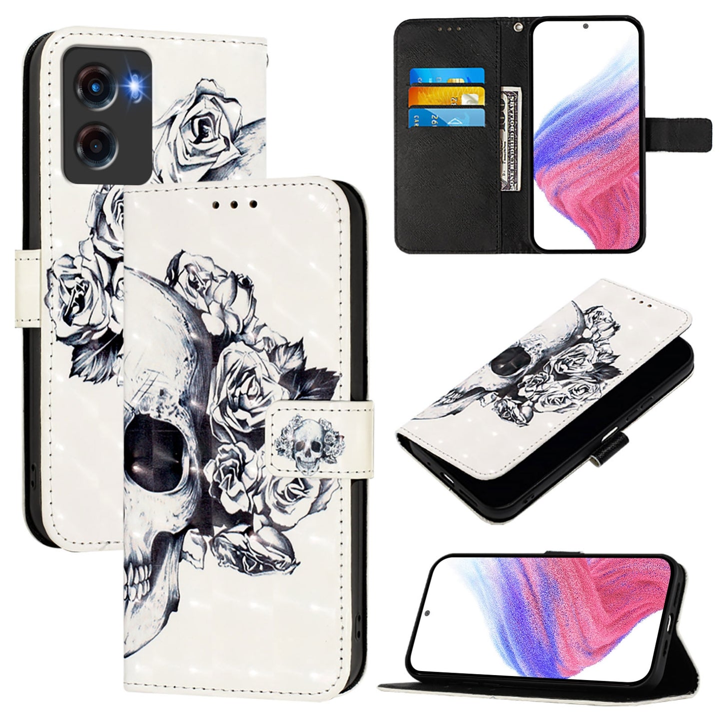 Motorola Moto G05 Leather Flip Phone Case with 3D Painted Design, Card Holder, Wallet & Stand Function - Durable Protection & Easy Access