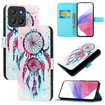 Motorola Moto G15 Leather Flip Phone Case with 3D Painted Design, Card Holder, Wallet & Stand Function - Durable Protection & Easy Access