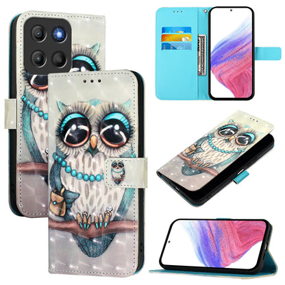 Motorola Moto G15 Leather Flip Phone Case with 3D Painted Design, Card Holder, Wallet & Stand Function - Durable Protection & Easy Access