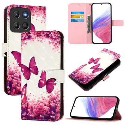 Motorola Moto G15 Leather Flip Phone Case with 3D Painted Design, Card Holder, Wallet & Stand Function - Durable Protection & Easy Access