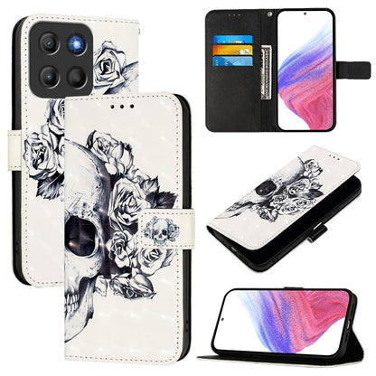 Motorola Moto G15 Leather Flip Phone Case with 3D Painted Design, Card Holder, Wallet & Stand Function - Durable Protection & Easy Access