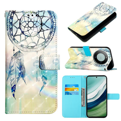 Huawei Mate 60 Leather Flip Phone Case with 3D Painted Design, Card Holder, Wallet & Stand Function - Durable Protection & Easy Access