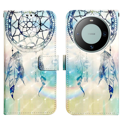 Huawei Mate 60 Leather Flip Phone Case with 3D Painted Design, Card Holder, Wallet & Stand Function - Durable Protection & Easy Access