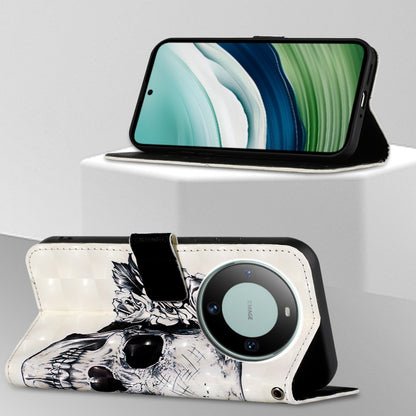 Huawei Mate 60 Leather Flip Phone Case with 3D Painted Design, Card Holder, Wallet & Stand Function - Durable Protection & Easy Access