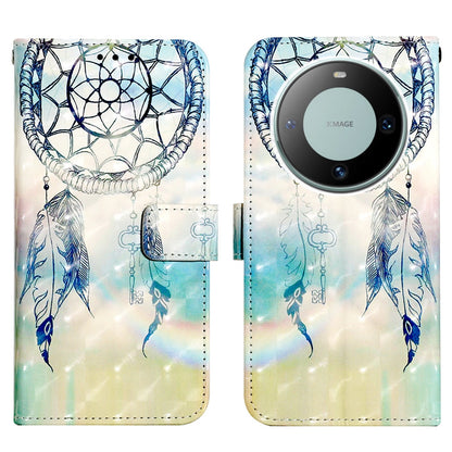 Huawei Mate 60 Pro Leather Flip Phone Case with 3D Painted Design, Card Holder, Wallet & Stand Function - Durable Protection & Easy Access