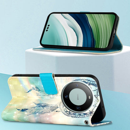 Huawei Mate 60 Pro Leather Flip Phone Case with 3D Painted Design, Card Holder, Wallet & Stand Function - Durable Protection & Easy Access