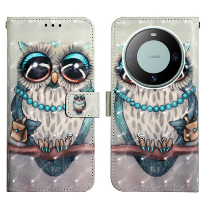 Huawei Mate 60 Pro Leather Flip Phone Case with 3D Painted Design, Card Holder, Wallet & Stand Function - Durable Protection & Easy Access