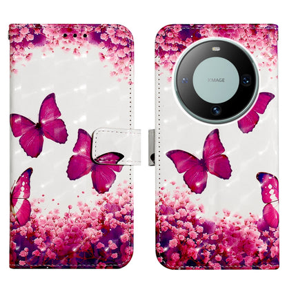 Huawei Mate 60 Pro Leather Flip Phone Case with 3D Painted Design, Card Holder, Wallet & Stand Function - Durable Protection & Easy Access