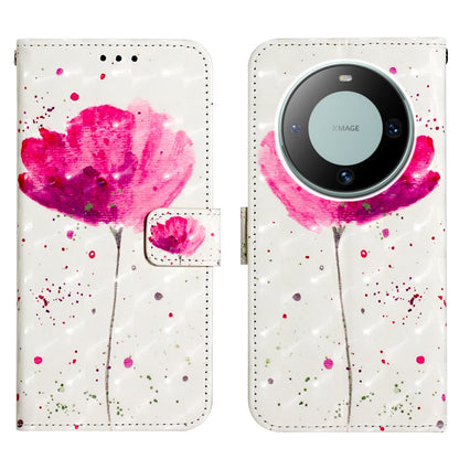 Huawei Mate 60 Pro Leather Flip Phone Case with 3D Painted Design, Card Holder, Wallet & Stand Function - Durable Protection & Easy Access