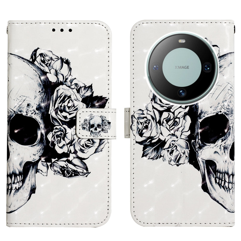 Huawei Mate 60 Pro Leather Flip Phone Case with 3D Painted Design, Card Holder, Wallet & Stand Function - Durable Protection & Easy Access