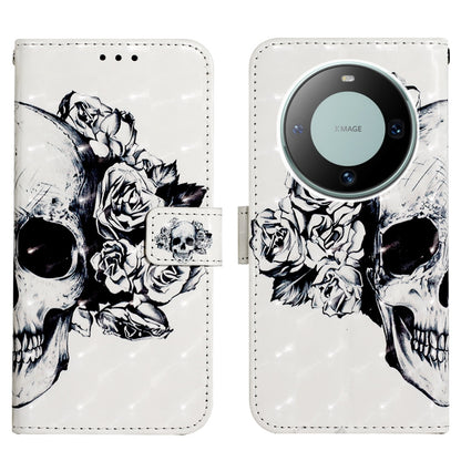 Huawei Mate 60 Pro Leather Flip Phone Case with 3D Painted Design, Card Holder, Wallet & Stand Function - Durable Protection & Easy Access