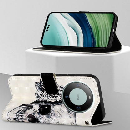 Huawei Mate 60 Pro Leather Flip Phone Case with 3D Painted Design, Card Holder, Wallet & Stand Function - Durable Protection & Easy Access
