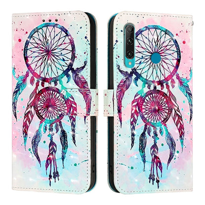 Huawei P Smart 2019 Leather Flip Phone Case with 3D Painted Design, Card Holder, Wallet & Stand Function - Durable Protection & Easy Access