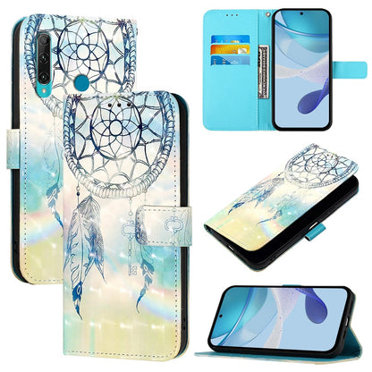 Huawei Enjoy 9s Leather Flip Phone Case with 3D Painted Design, Card Holder, Wallet & Stand Function - Durable Protection & Easy Access
