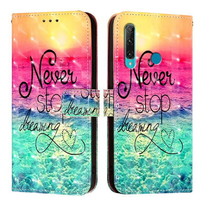 Huawei Enjoy 9s Leather Flip Phone Case with 3D Painted Design, Card Holder, Wallet & Stand Function - Durable Protection & Easy Access