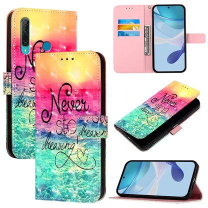 Huawei P Smart 2019 Leather Flip Phone Case with 3D Painted Design, Card Holder, Wallet & Stand Function - Durable Protection & Easy Access