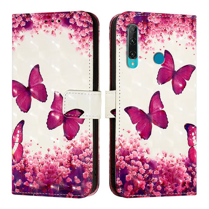 Huawei P Smart 2019 Leather Flip Phone Case with 3D Painted Design, Card Holder, Wallet & Stand Function - Durable Protection & Easy Access