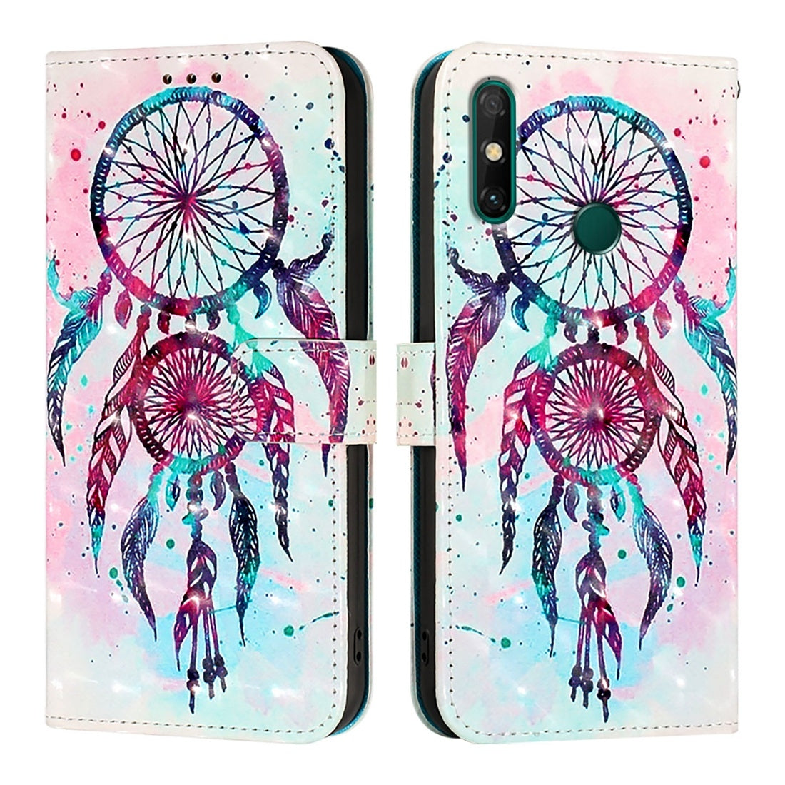 Huawei Y7a 4G Leather Flip Phone Case with 3D Painted Design, Card Holder, Wallet & Stand Function - Durable Protection & Easy Access