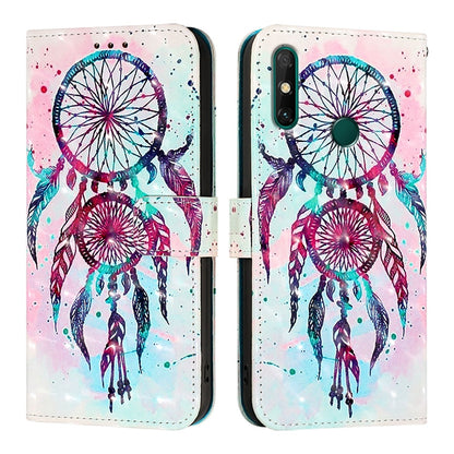 Huawei Y7a 4G Leather Flip Phone Case with 3D Painted Design, Card Holder, Wallet & Stand Function - Durable Protection & Easy Access