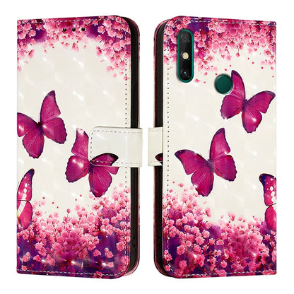 Huawei Enjoy 20 SE Leather Flip Phone Case with 3D Painted Design, Card Holder, Wallet & Stand Function - Durable Protection & Easy Access