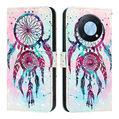 Huawei Nova Y90 Leather Flip Phone Case with 3D Painted Design, Card Holder, Wallet & Stand Function - Durable Protection & Easy Access