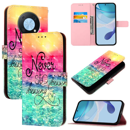 Huawei Nova Y90 Leather Flip Phone Case with 3D Painted Design, Card Holder, Wallet & Stand Function - Durable Protection & Easy Access