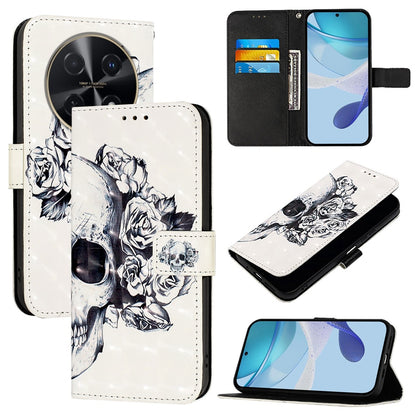 Huawei nova 12i Global Leather Flip Phone Case with 3D Painted Design, Card Holder, Wallet & Stand Function - Durable Protection & Easy Access