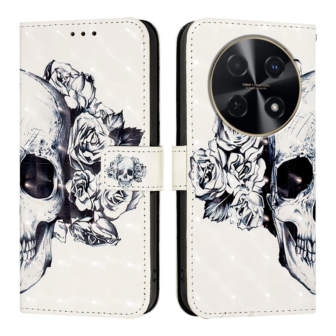 Huawei nova 12i Global Leather Flip Phone Case with 3D Painted Design, Card Holder, Wallet & Stand Function - Durable Protection & Easy Access