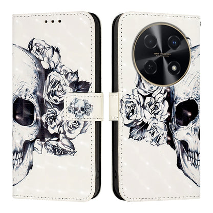 Huawei nova 12i Global Leather Flip Phone Case with 3D Painted Design, Card Holder, Wallet & Stand Function - Durable Protection & Easy Access