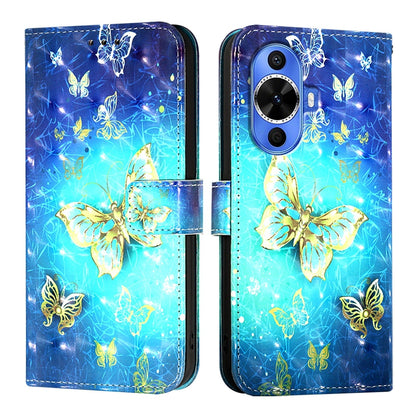 Huawei nova 12s Global Leather Flip Phone Case with 3D Painted Design, Card Holder, Wallet & Stand Function - Durable Protection & Easy Access