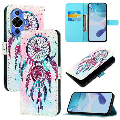 Huawei nova 12s Global Leather Flip Phone Case with 3D Painted Design, Card Holder, Wallet & Stand Function - Durable Protection & Easy Access
